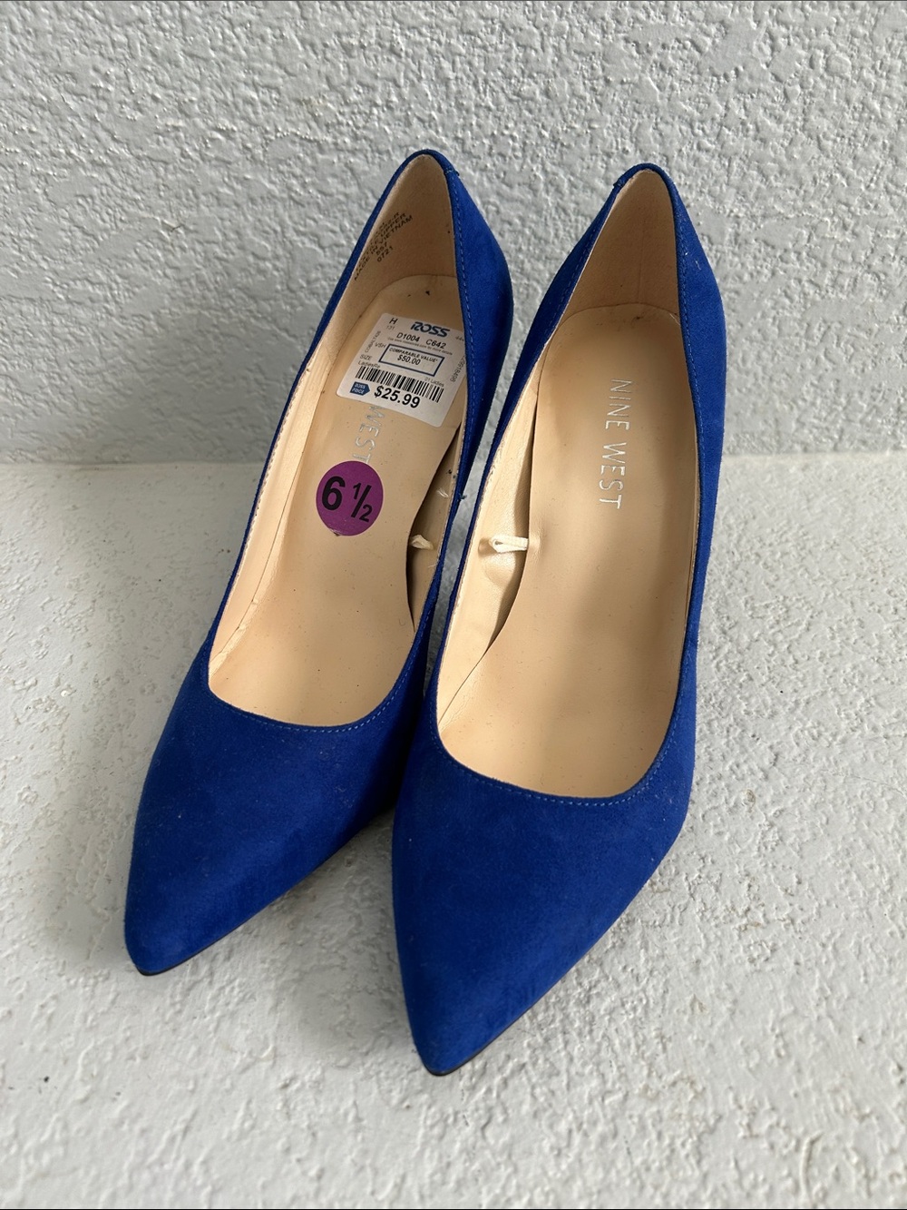 Nine West Royal Blue Suede Pointed Toe Pumps